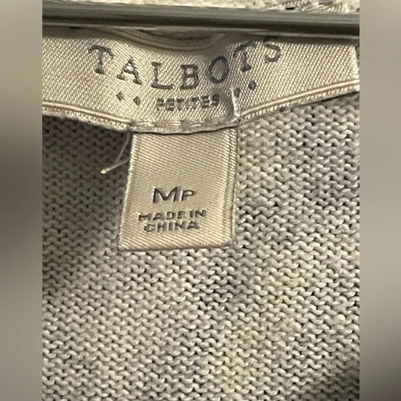 Talbots Purple Floral Crewneck Button Front Cardigan Size Medium Petite - Picture 6 of 10